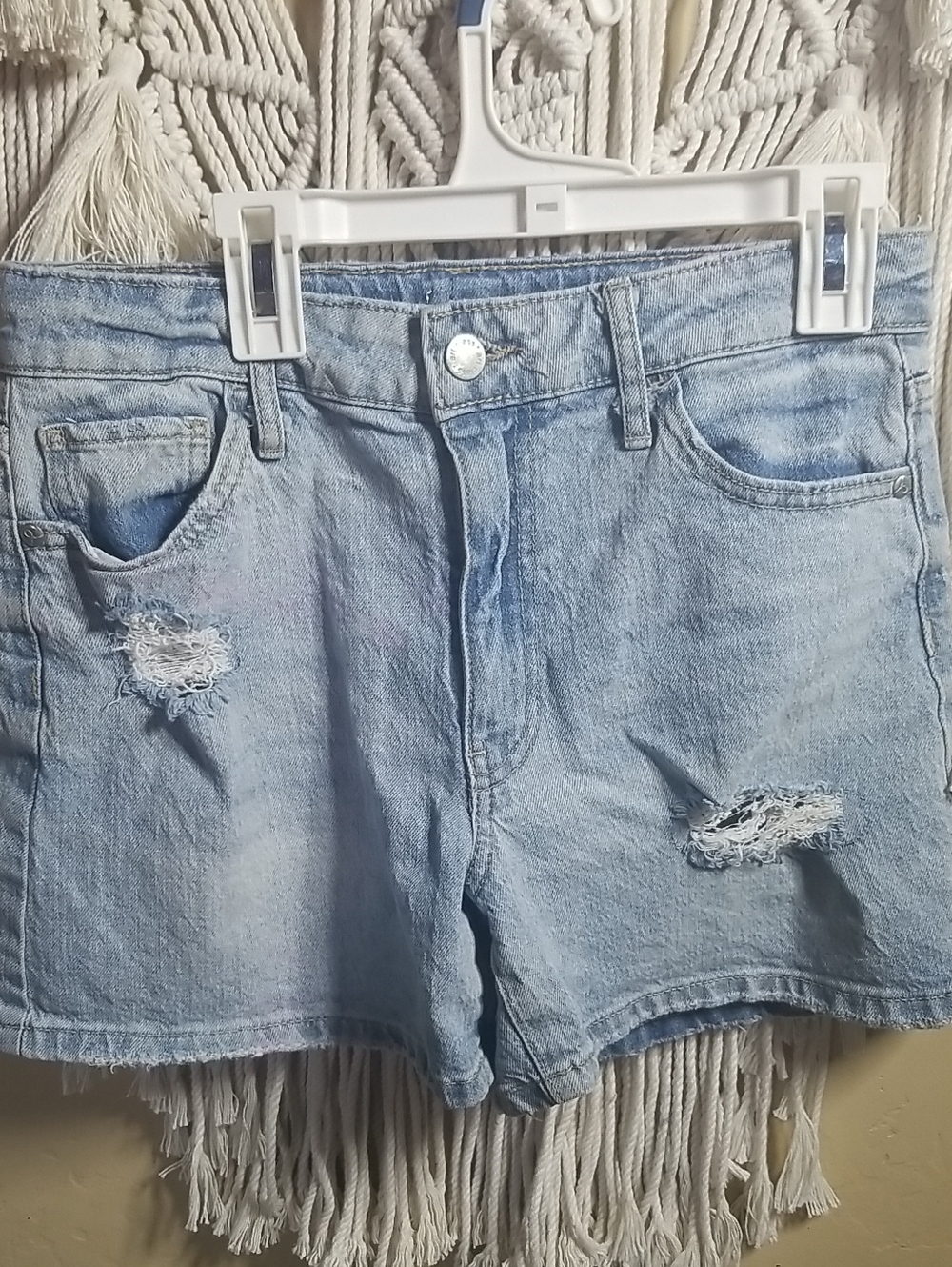Light Blue Denim Distressed Women’s Shorts